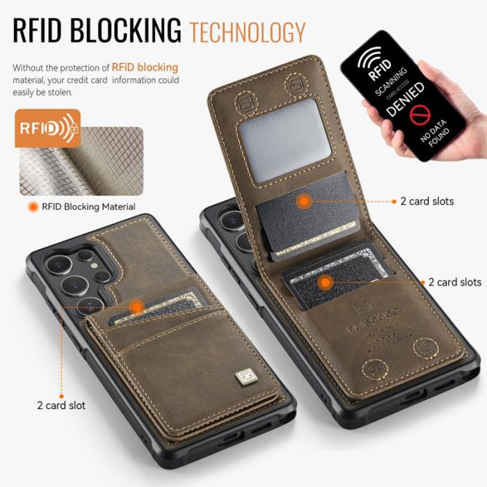 AUTSPACE - AUTSPACE Samsung Galaxy S24 Ultra Fodral Äkta läder - Kaffe