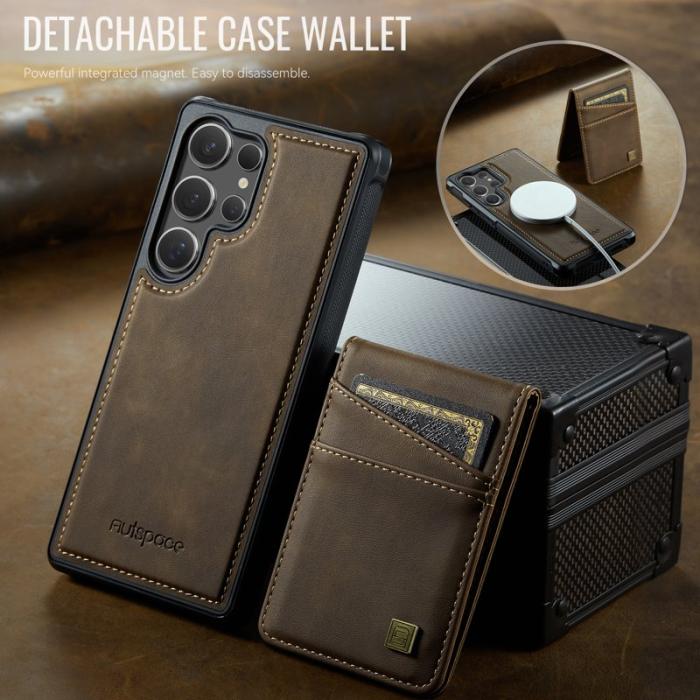 AUTSPACE - AUTSPACE Samsung Galaxy S24 Ultra Fodral Äkta läder - Kaffe