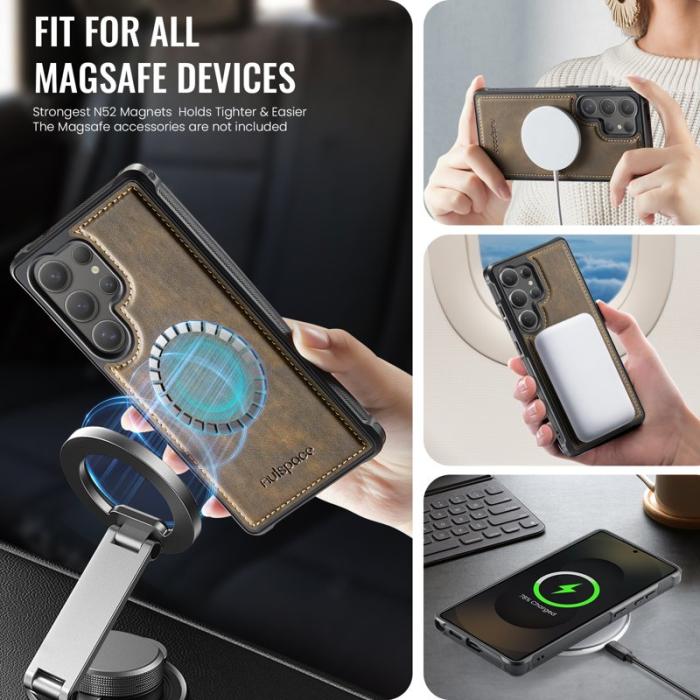 AUTSPACE - AUTSPACE Samsung Galaxy S24 Ultra Fodral Äkta läder - Kaffe