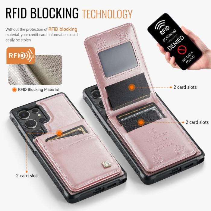 AUTSPACE - AUTSPACE Samsung Galaxy S24 Ultra Fodral Äkta läder - Roséguld