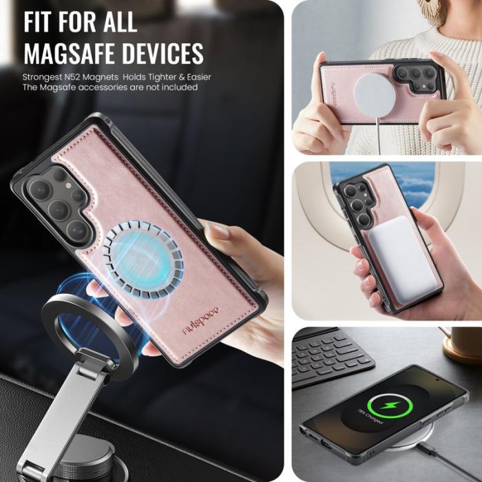 AUTSPACE - AUTSPACE Samsung Galaxy S24 Ultra Fodral Äkta läder - Roséguld