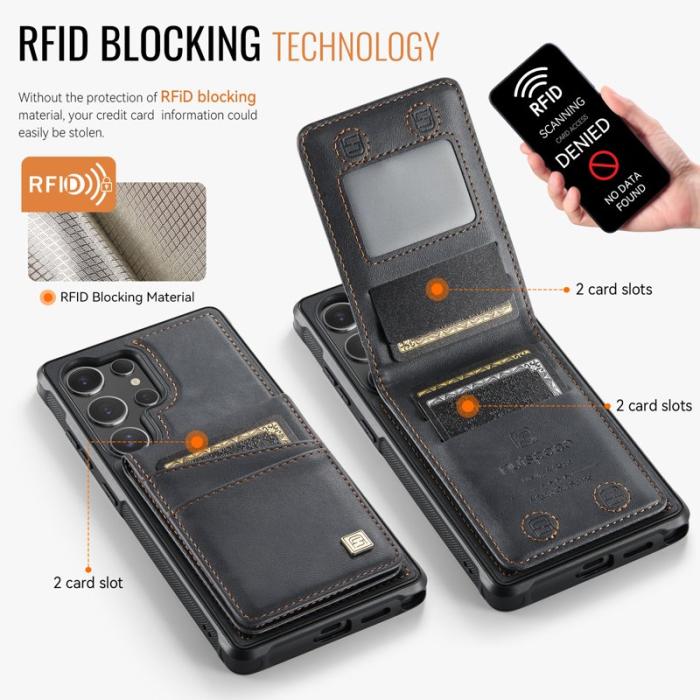 AUTSPACE - AUTSPACE Samsung Galaxy S24 Ultra Fodral Äkta läder - Svart