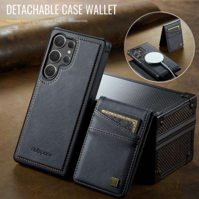 AUTSPACE - AUTSPACE Samsung Galaxy S24 Ultra Fodral Äkta läder - Svart