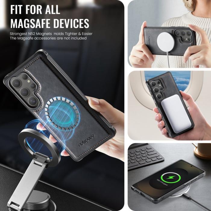 AUTSPACE - AUTSPACE Samsung Galaxy S24 Ultra Fodral Äkta läder - Svart