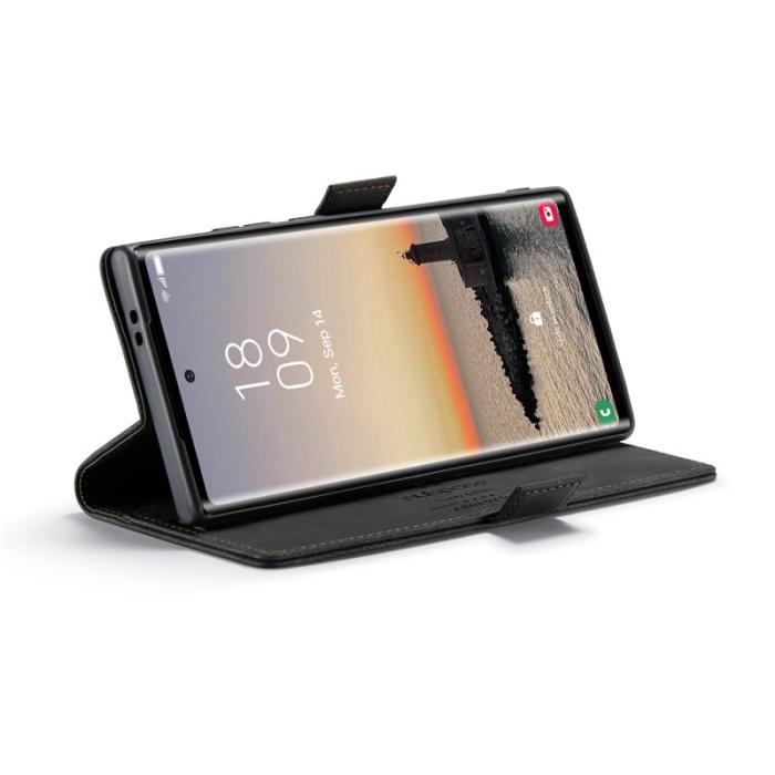 AUTSPACE - AUTSPACE Samsung Galaxy S24 Ultra Wallet Fodral Äkta läder - Svart