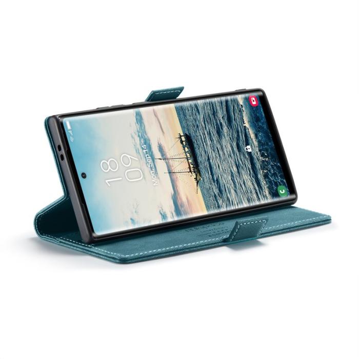 AUTSPACE - AUTSPACE Samsung Galaxy S24 Ultra Walletfodral Äkta läder - Blå