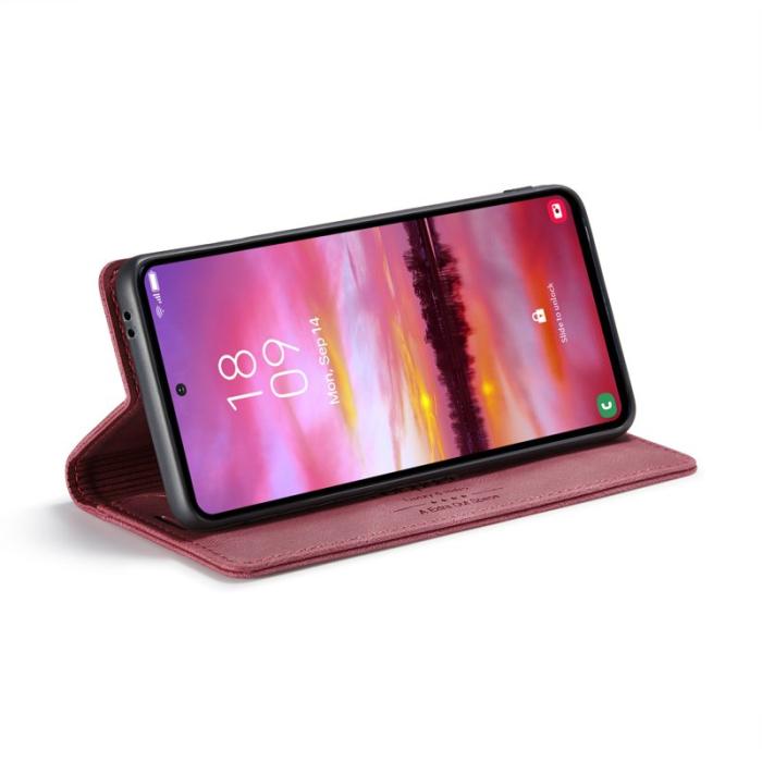 AUTSPACE - AUTSPACE Samsung Galaxy S24 Wallet Fodral Äkta läder - Röd