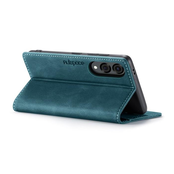 AUTSPACE - AUTSPACE Samsung Galaxy S25 Edge Wallet Fodral Äkta läder - Blå