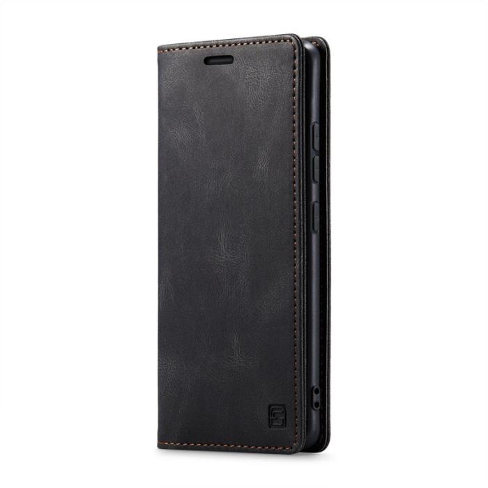 AUTSPACE - AUTSPACE Samsung Galaxy S25 Edge Wallet Fodral Äkta läder - Svart