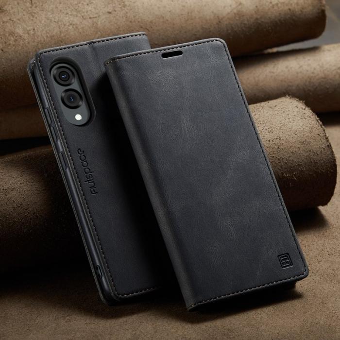 AUTSPACE - AUTSPACE Samsung Galaxy S25 Edge Wallet Fodral Äkta läder - Svart