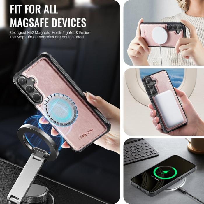 AUTSPACE - AUTSPACE Samsung Galaxy S25/F24 Fodral Äkta läder - Roséguld