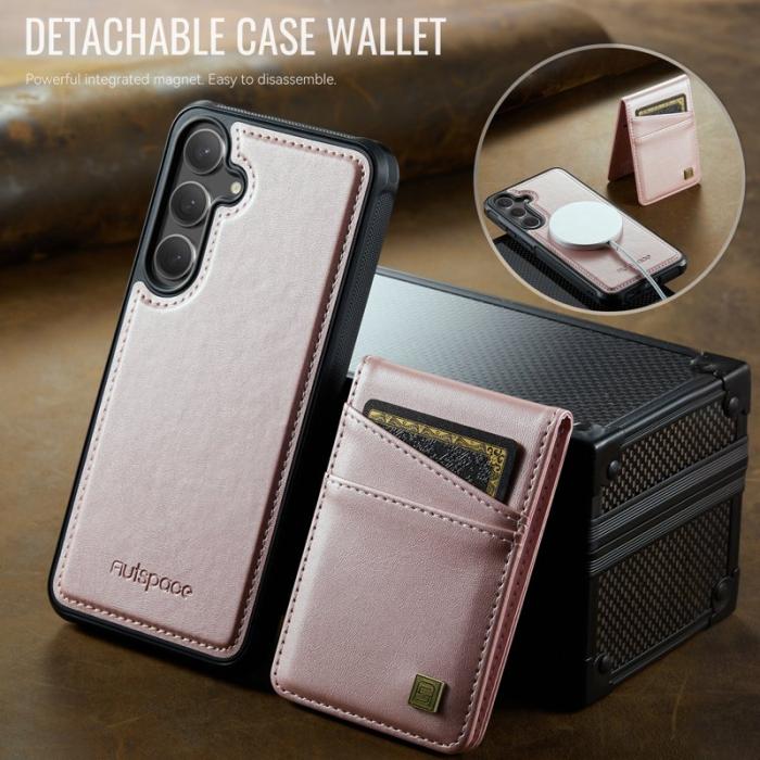 AUTSPACE - AUTSPACE Samsung Galaxy S25/F24 Fodral Äkta läder - Roséguld