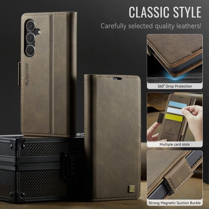 AUTSPACE - AUTSPACE Samsung Galaxy S25 Fodral Äkta läder - Brun