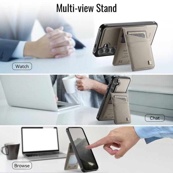 AUTSPACE - AUTSPACE Samsung Galaxy S25 Fodral Äkta läder - Grå