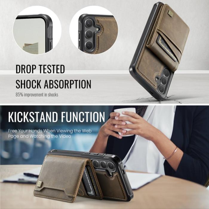 AUTSPACE - AUTSPACE Samsung Galaxy S25+ Fodral Äkta läder - Kaffe