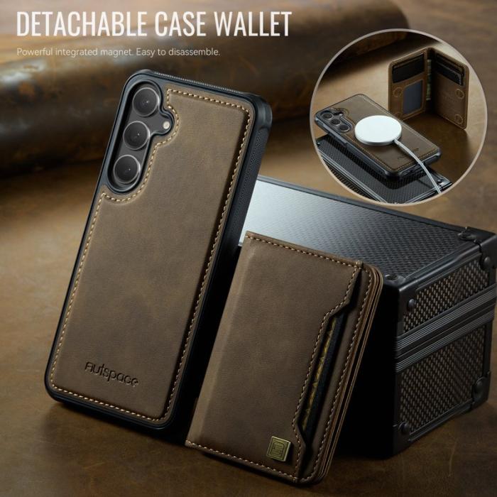 AUTSPACE - AUTSPACE Samsung Galaxy S25+ Fodral Äkta läder - Kaffe