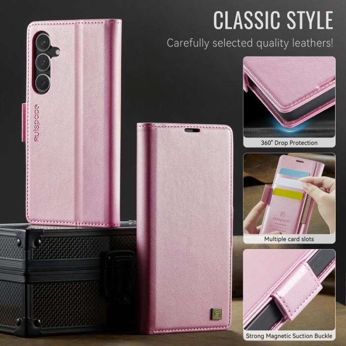 AUTSPACE - AUTSPACE Samsung Galaxy S25 Fodral Äkta läder - Rosa