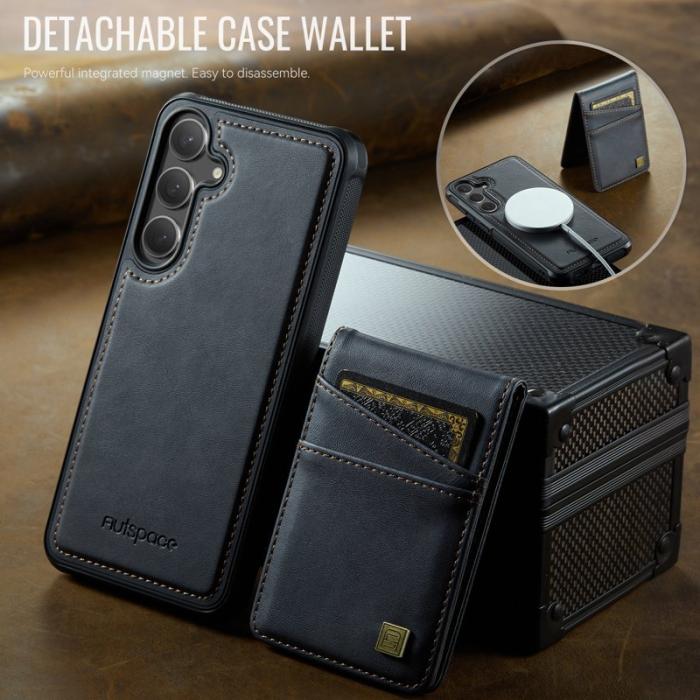 AUTSPACE - AUTSPACE Samsung Galaxy S25+ Fodral Äkta läder - Svart