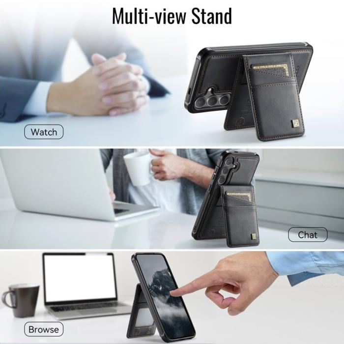 AUTSPACE - AUTSPACE Samsung Galaxy S25+ Fodral Äkta läder - Svart