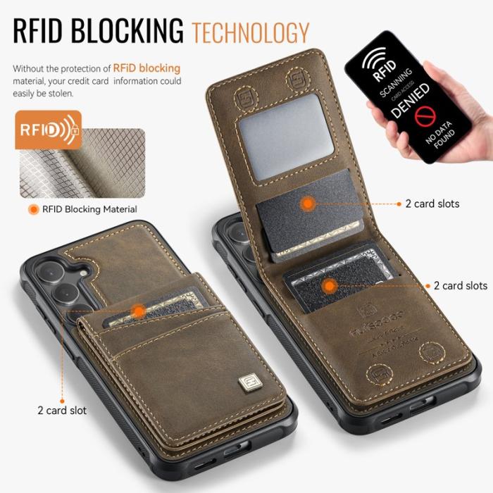 AUTSPACE - AUTSPACE Samsung Galaxy S25/S24 Fodral Äkta läder - Kaffe