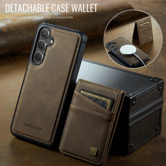 AUTSPACE - AUTSPACE Samsung Galaxy S25/S24 Fodral Äkta läder - Kaffe