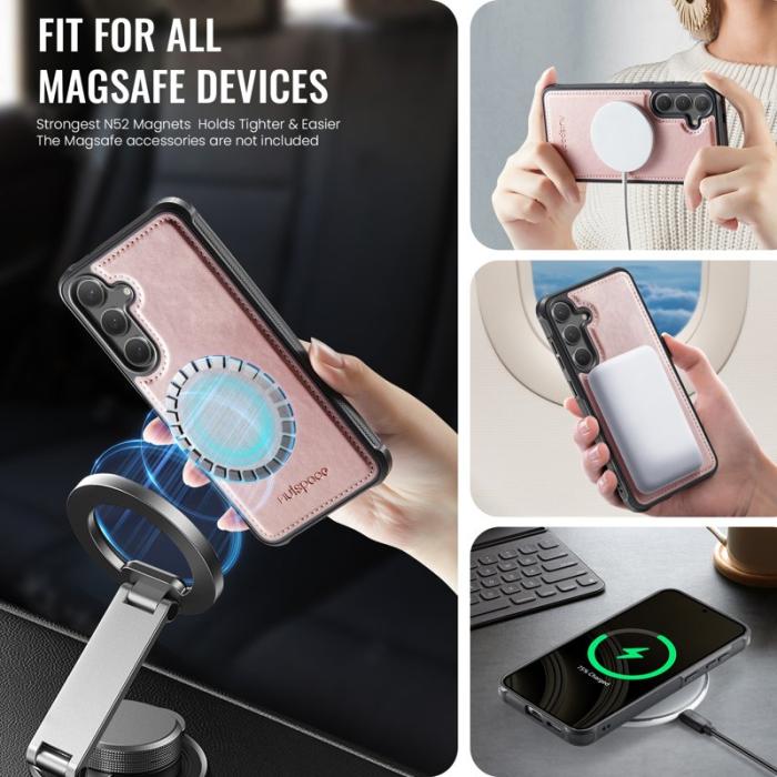 AUTSPACE - AUTSPACE Samsung Galaxy S25+ / S24+ Fodral Äkta läder - Roséguld