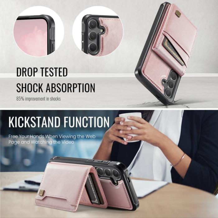 AUTSPACE - AUTSPACE Samsung Galaxy S25+ / S24+ Fodral Äkta läder - Roséguld