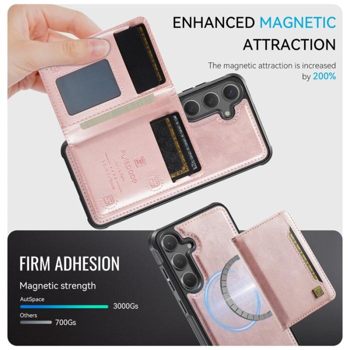 AUTSPACE - AUTSPACE Samsung Galaxy S25+ / S24+ Fodral Äkta läder - Roséguld