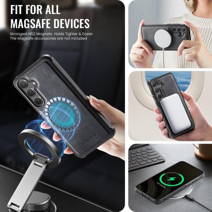 AUTSPACE - AUTSPACE Samsung Galaxy S25+ / S24+ Fodral Äkta läder - Svart