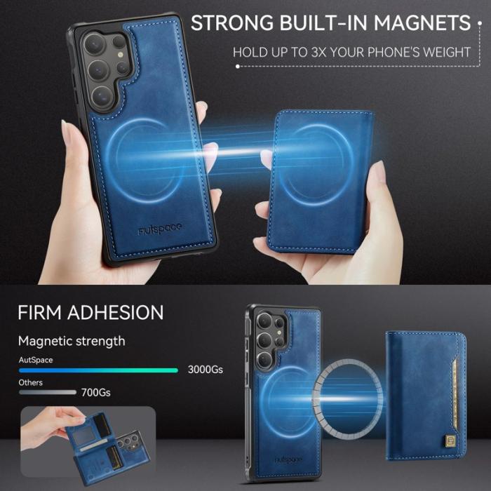 AUTSPACE - AUTSPACE Samsung Galaxy S25 Ultra Fodral Äkta läder - Blå