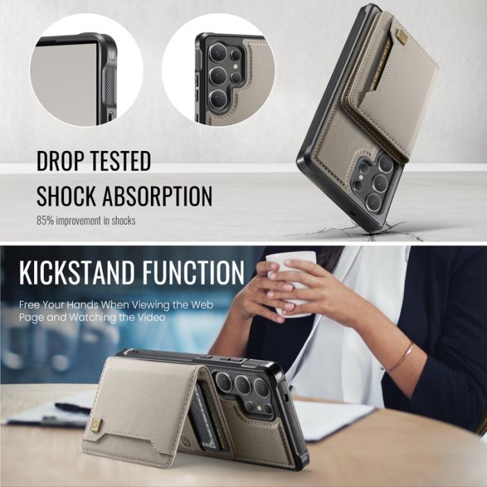 AUTSPACE - AUTSPACE Samsung Galaxy S25 Ultra Fodral Äkta läder - Grå