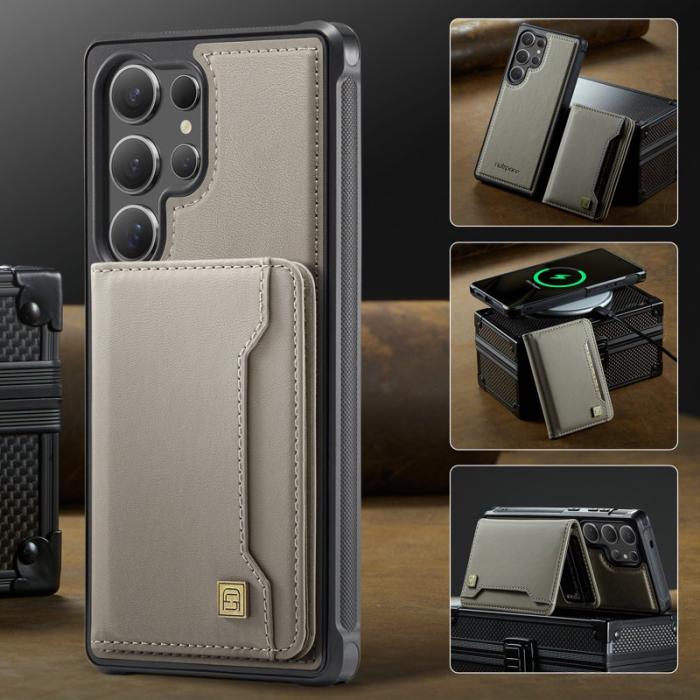 AUTSPACE - AUTSPACE Samsung Galaxy S25 Ultra Fodral Äkta läder - Grå