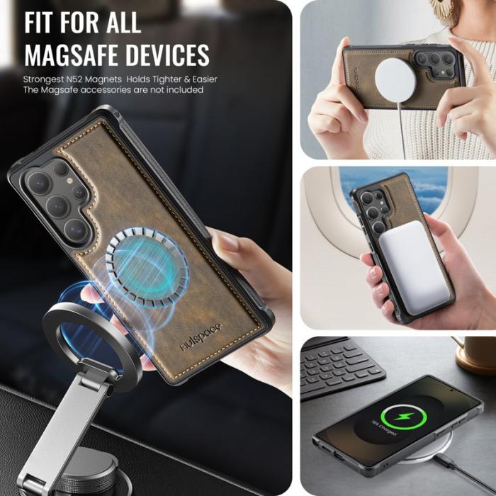 AUTSPACE - AUTSPACE Samsung Galaxy S25 Ultra Fodral Äkta läder - Kaffe