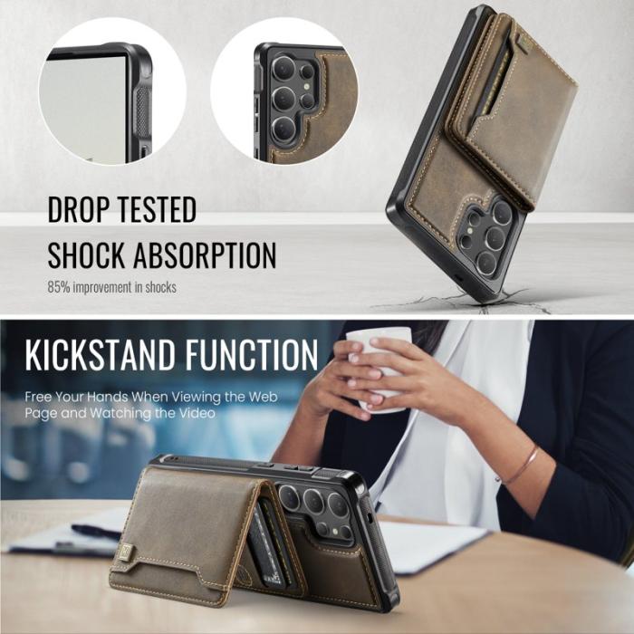 AUTSPACE - AUTSPACE Samsung Galaxy S25 Ultra Fodral Äkta läder - Kaffe