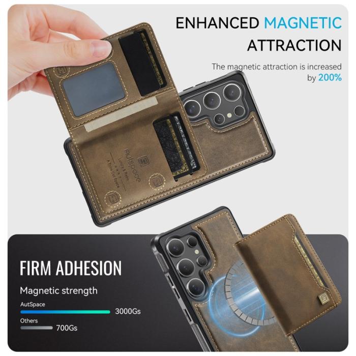 AUTSPACE - AUTSPACE Samsung Galaxy S25 Ultra Fodral Äkta läder - Kaffe