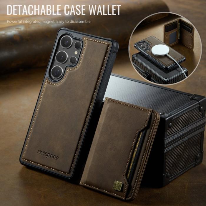 AUTSPACE - AUTSPACE Samsung Galaxy S25 Ultra Fodral Äkta läder - Kaffe