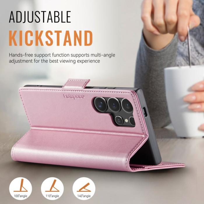AUTSPACE - AUTSPACE Samsung Galaxy S25 Ultra Fodral Äkta läder - Rosa