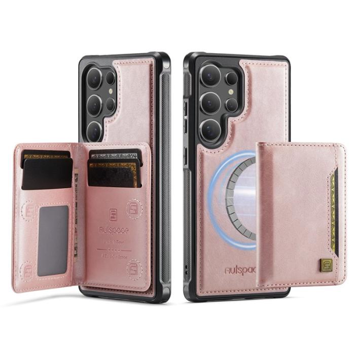 AUTSPACE - AUTSPACE Samsung Galaxy S25 Ultra Fodral Äkta läder - Roséguld