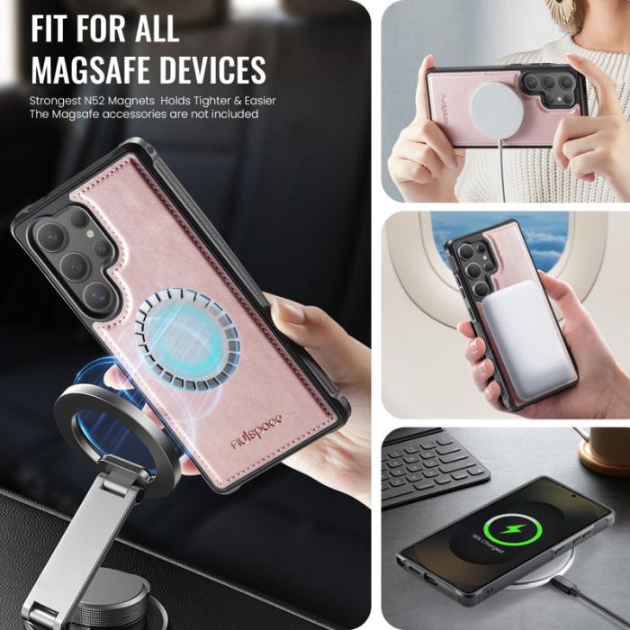 AUTSPACE - AUTSPACE Samsung Galaxy S25 Ultra Fodral Äkta läder - Roséguld