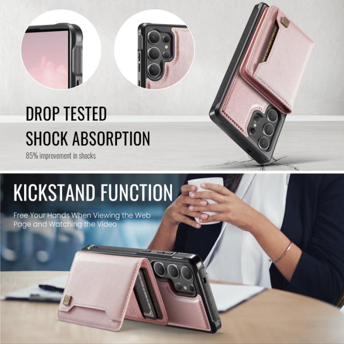 AUTSPACE - AUTSPACE Samsung Galaxy S25 Ultra Fodral Äkta läder - Roséguld