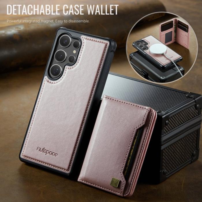 AUTSPACE - AUTSPACE Samsung Galaxy S25 Ultra Fodral Äkta läder - Roséguld