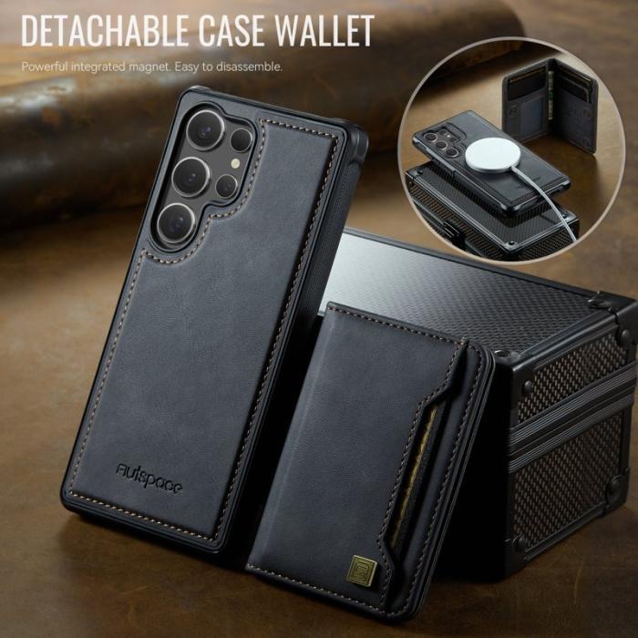 AUTSPACE - AUTSPACE Samsung Galaxy S25 Ultra Fodral Äkta läder - Svart