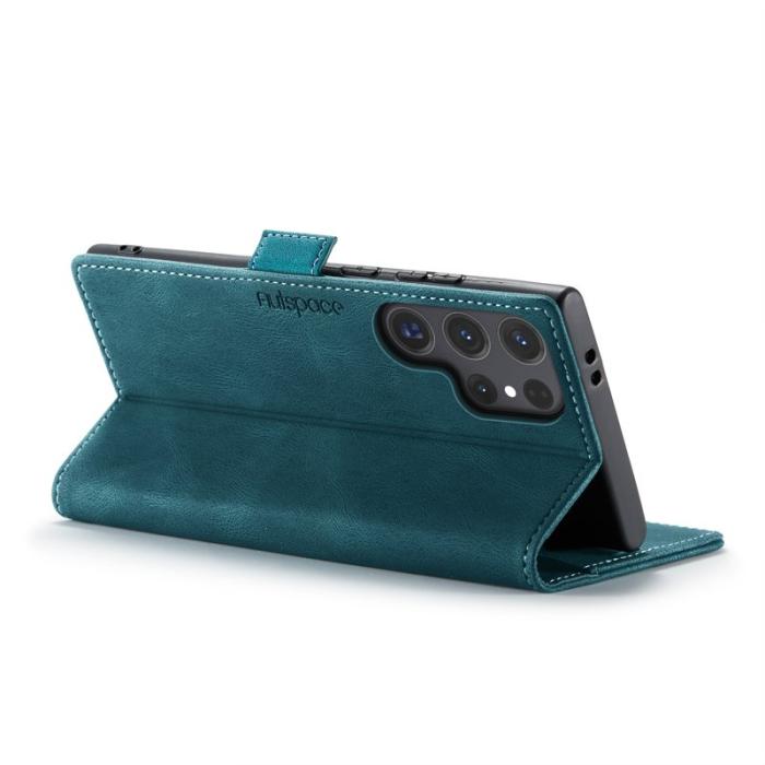 AUTSPACE - AUTSPACE Samsung Galaxy S25 Ultra Wallet Fodral Äkta läder - Blå