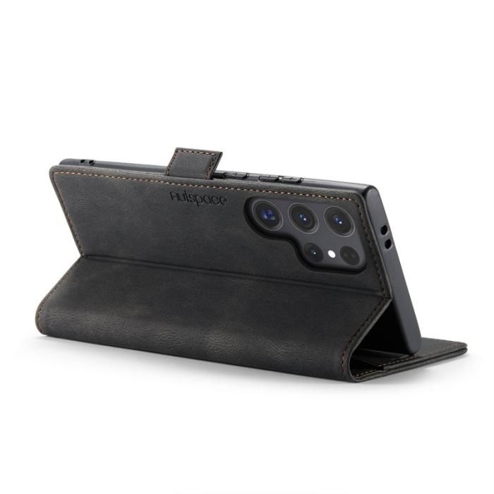 AUTSPACE - AUTSPACE Samsung Galaxy S25 Ultra Wallet Fodral Äkta läder - Svart