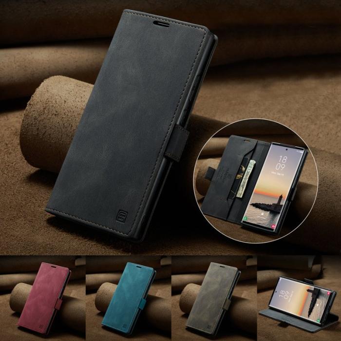 AUTSPACE - AUTSPACE Samsung Galaxy S25 Ultra Wallet Fodral Äkta läder - Svart