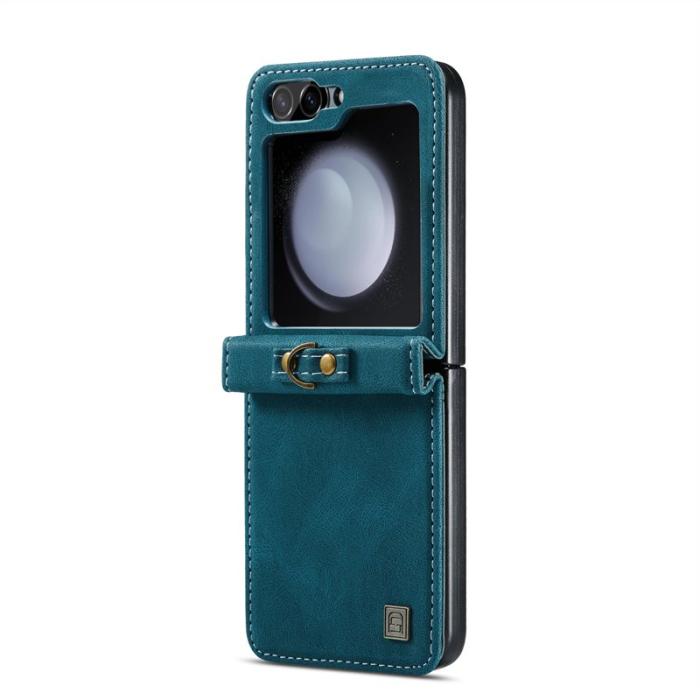 AUTSPACE - AUTSPACE Samsung Galaxy Z Flip5 Fodral Äkta läder - Blå