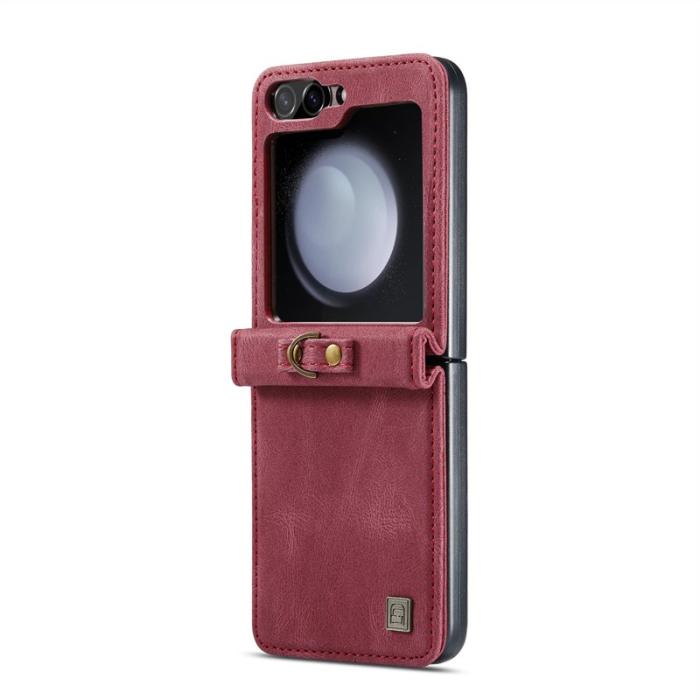 AUTSPACE - AUTSPACE Samsung Galaxy Z Flip5 Fodral Äkta läder - Röd