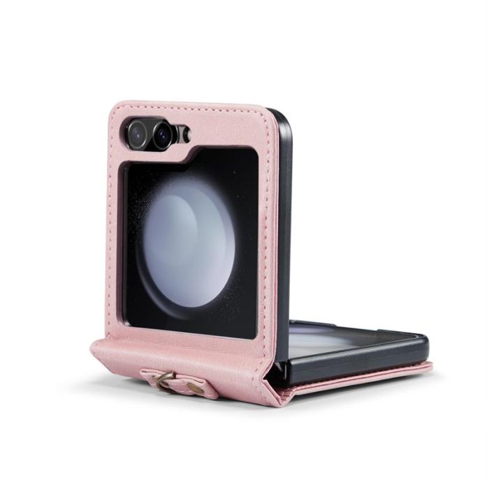 AUTSPACE - AUTSPACE Samsung Galaxy Z Flip5 Fodral Äkta läder - Rosa