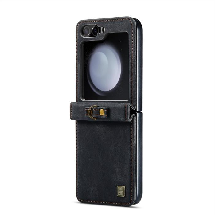 AUTSPACE - AUTSPACE Samsung Galaxy Z Flip5 Fodral Äkta läder - Svart