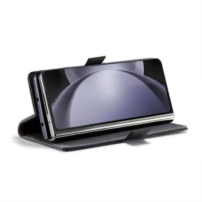 AUTSPACE - AUTSPACE Samsung Galaxy Z Fold5 Fodral Äkta läder - Svart